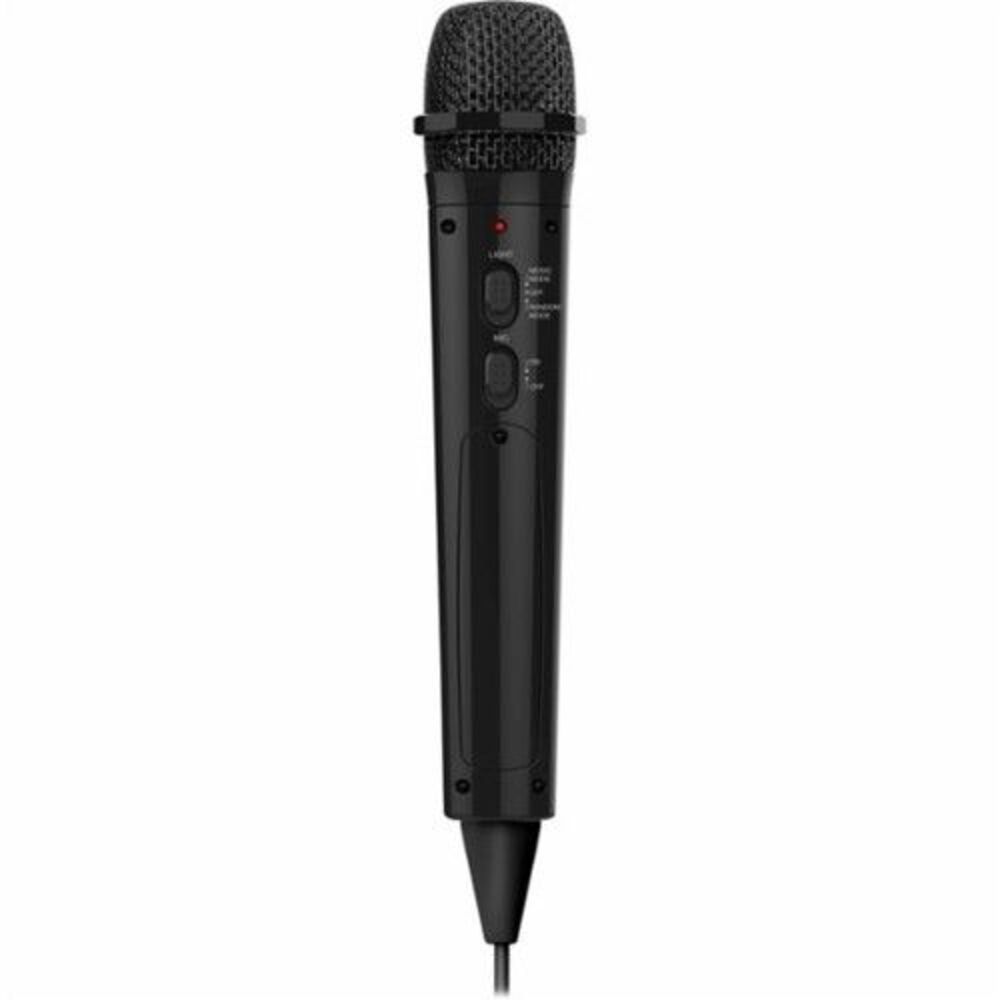 Singing Machine SMM225BK Uni-Directional Wired Microphone with LEDL ights -
